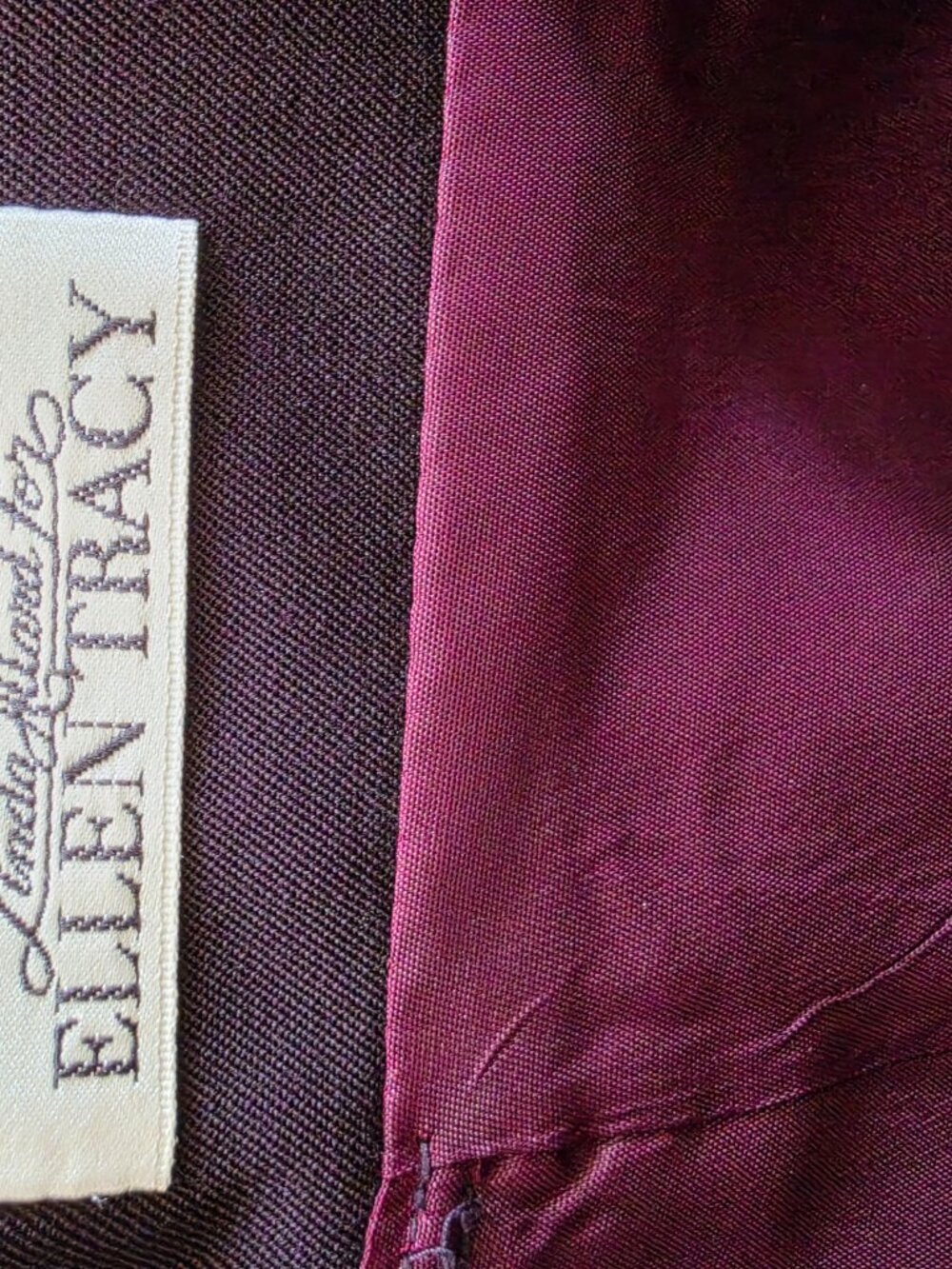 Vintage Linda Allard Ellen Tracy 100% Wool Purple Midi Pencil Skirt - Picture 3 of 5